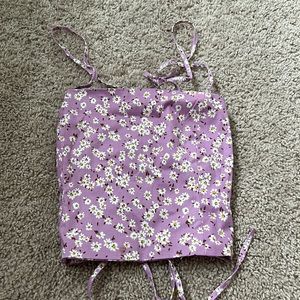 Zara Purple Flowered Crop top